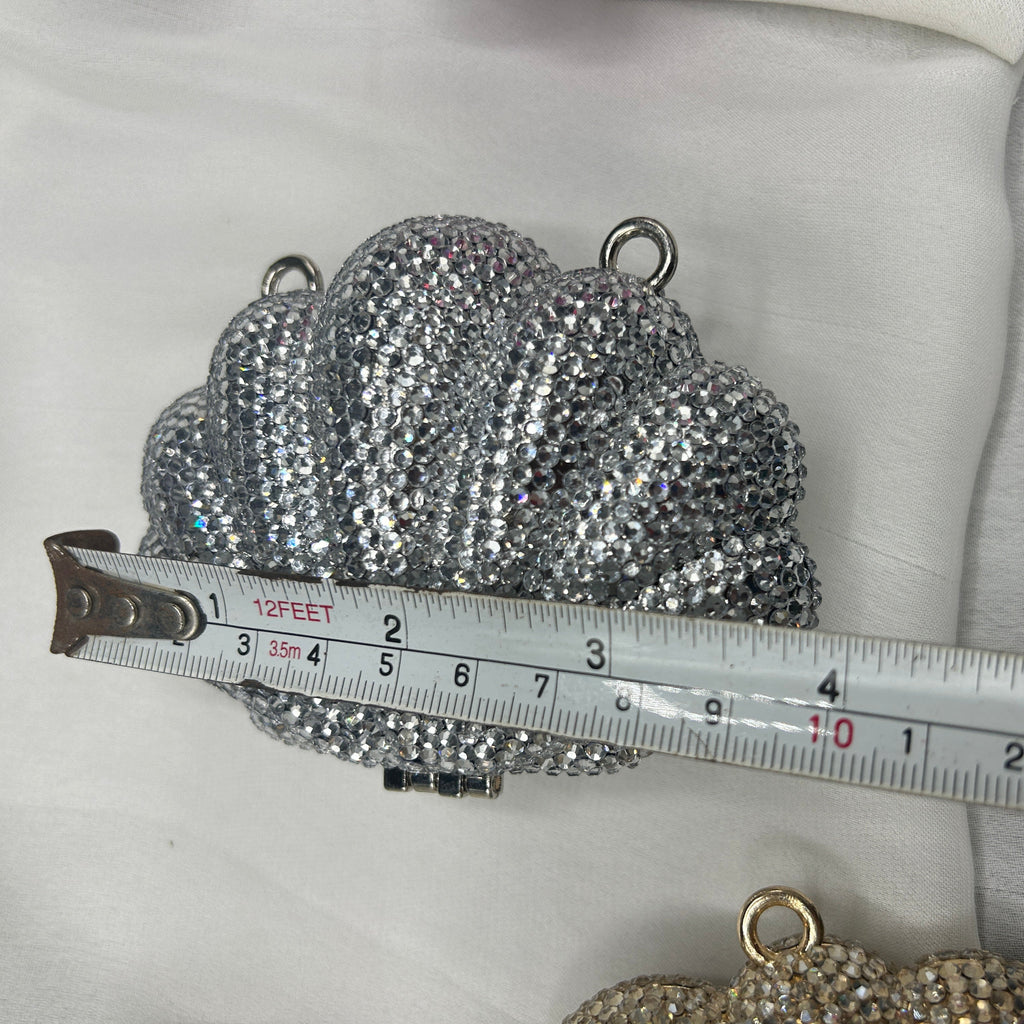 Imported ladies clutch with swarovski crystals 