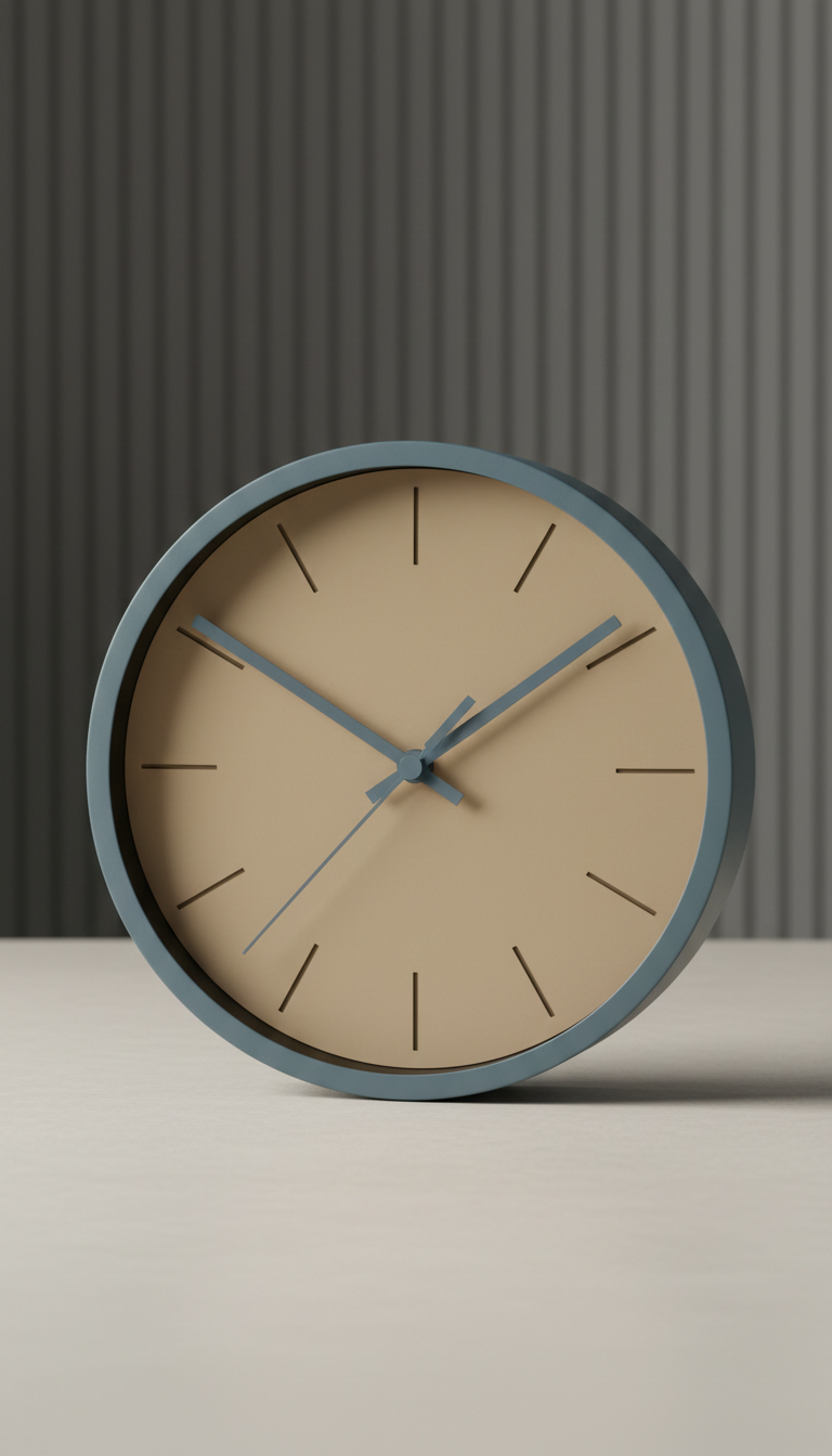 Slate Blue Minimalist Boardroom Clock