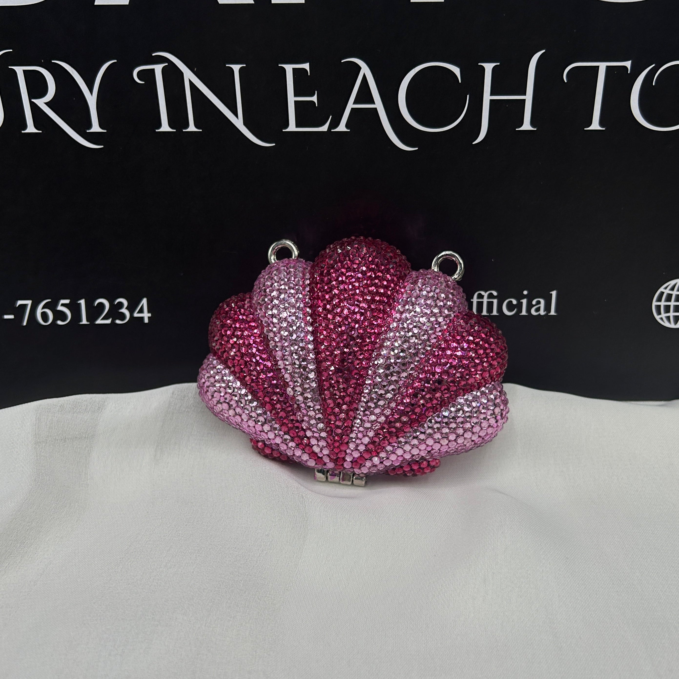 Imported ladies clutch with swarovski crystals 