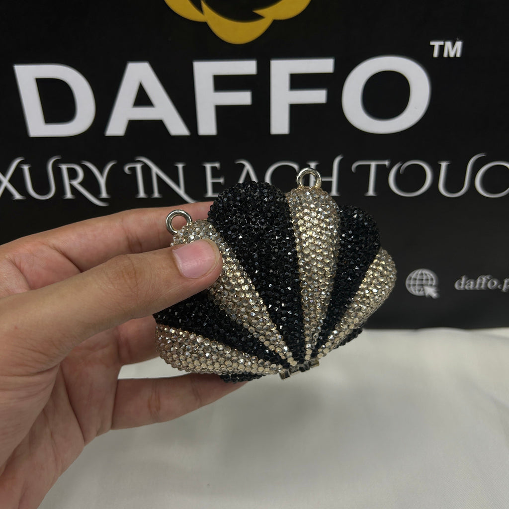 Imported ladies clutch with swarovski crystals 