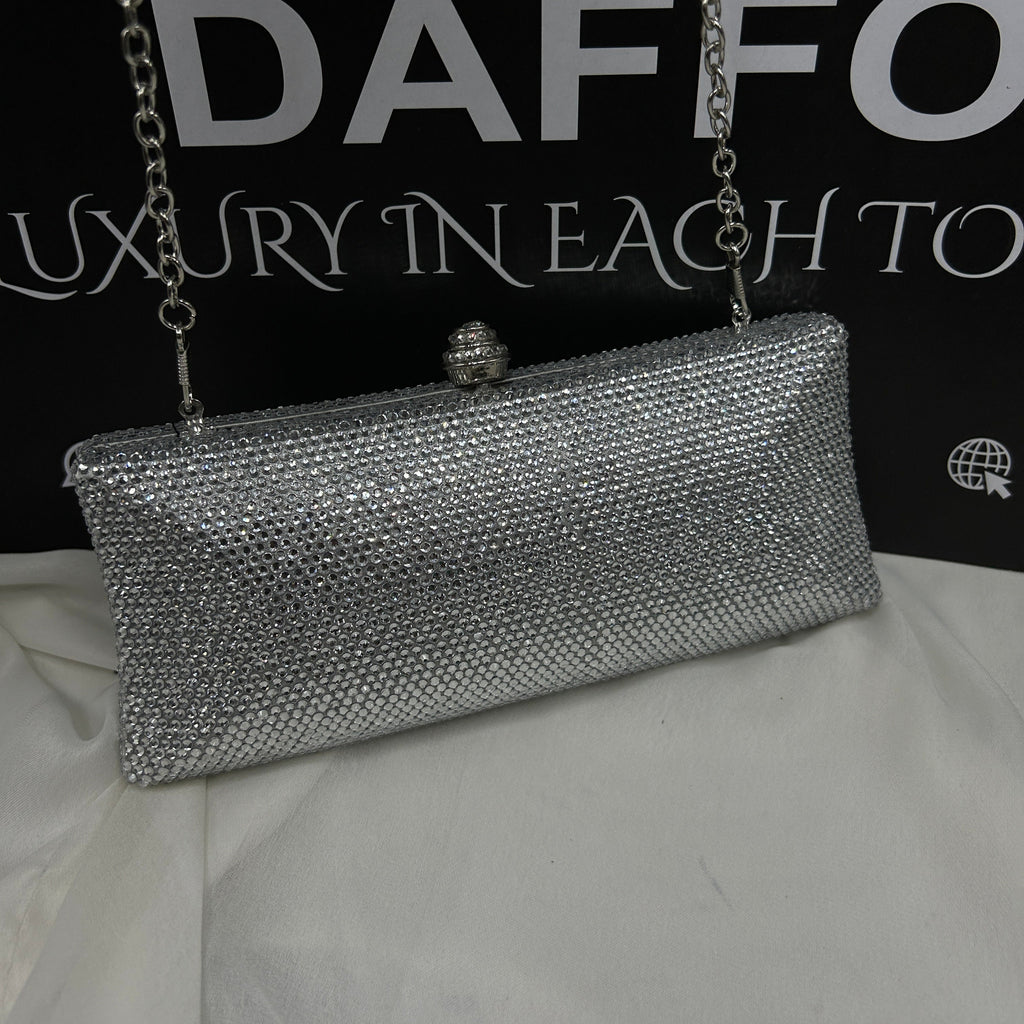 Ladies clutch with swarovski crystals all around 