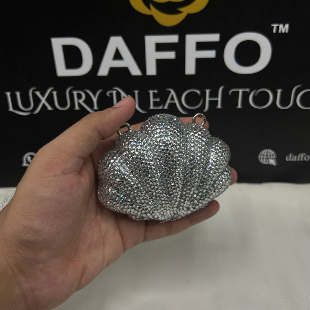 Imported ladies clutch with swarovski crystals 