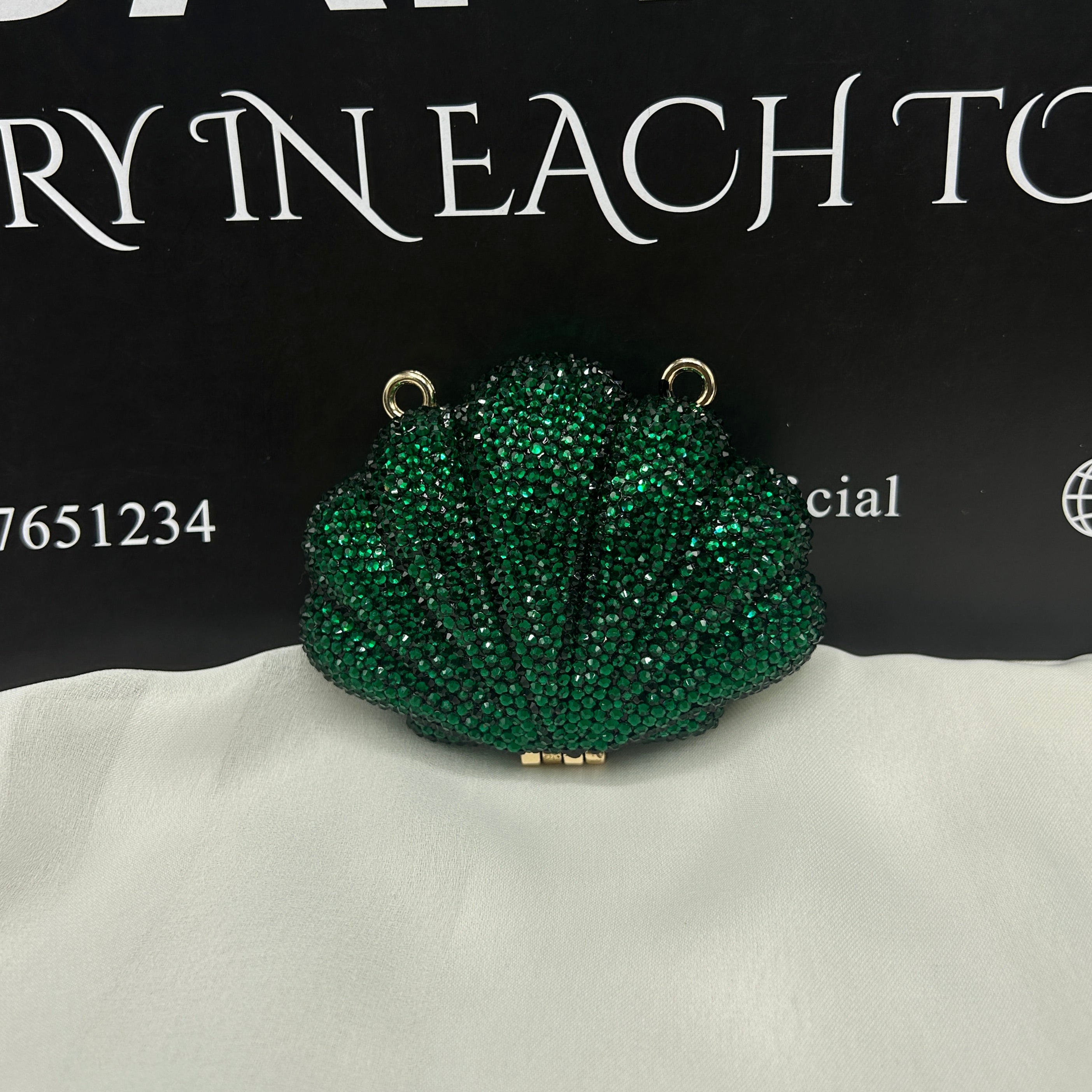 Imported ladies clutch with swarovski crystals 