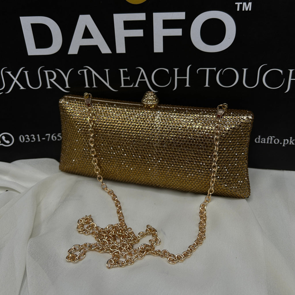 Ladies clutch with swarovski crystals all around 