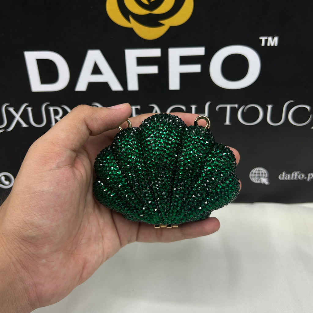 Imported ladies clutch with swarovski crystals 