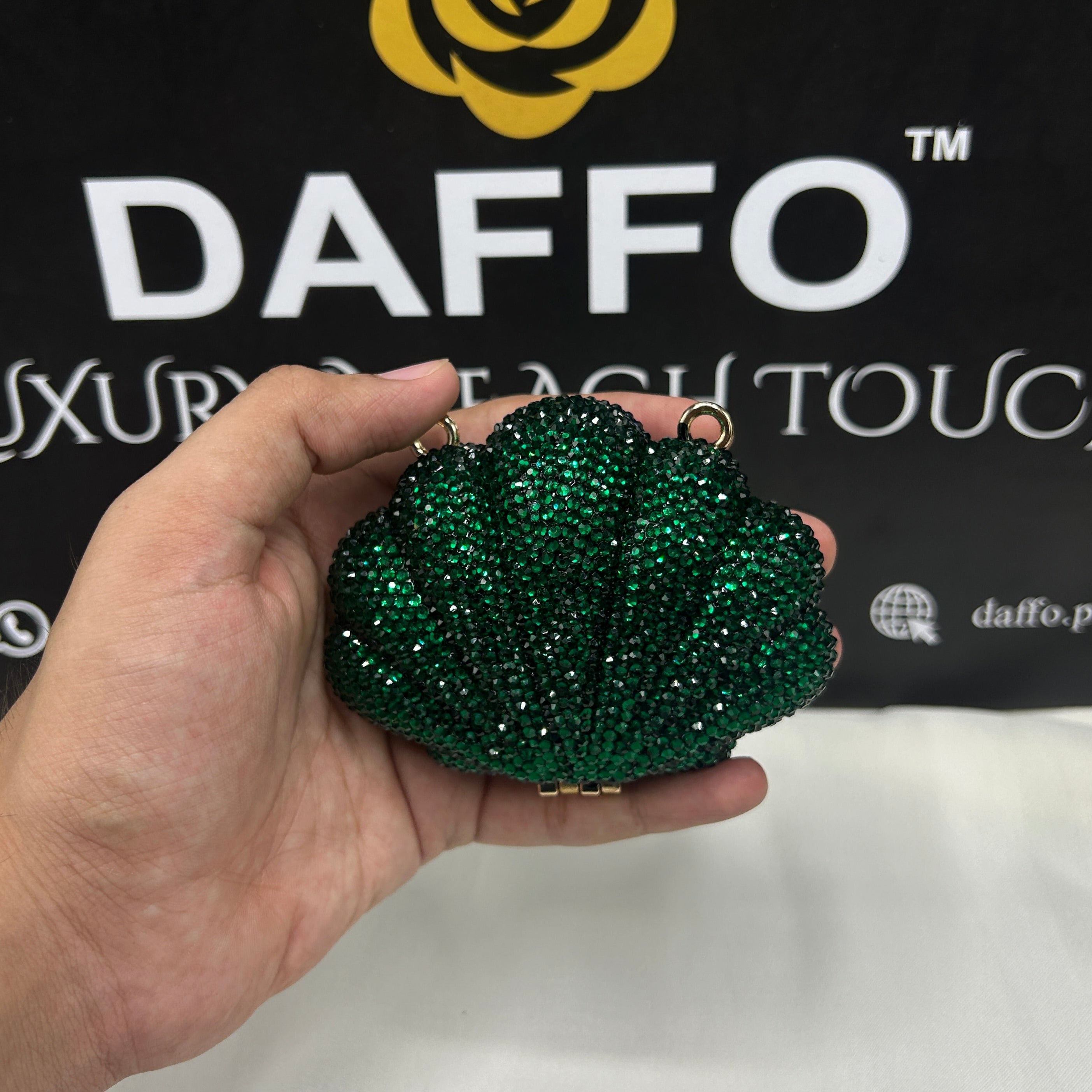 Imported ladies clutch with swarovski crystals 