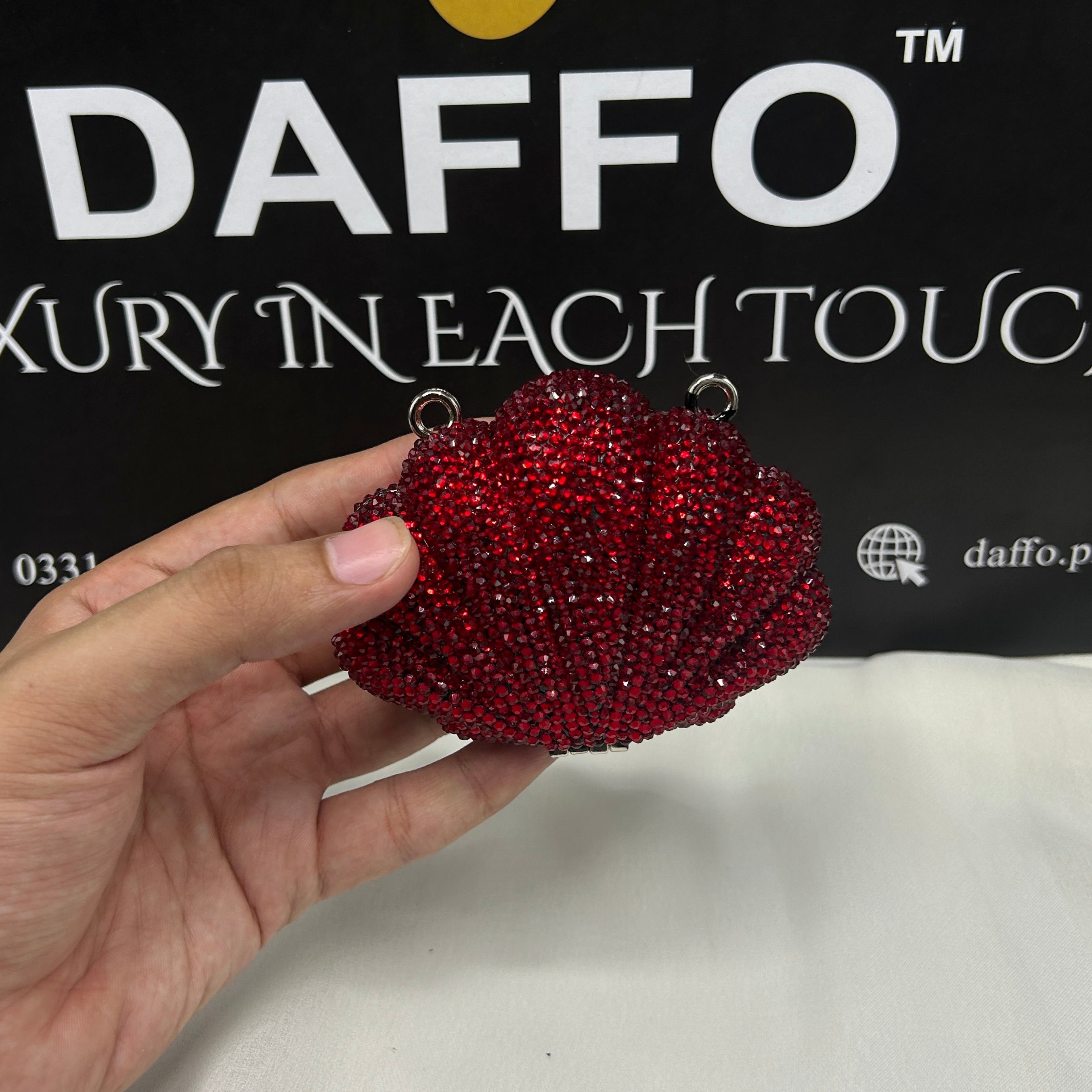 Imported ladies clutch with swarovski crystals 