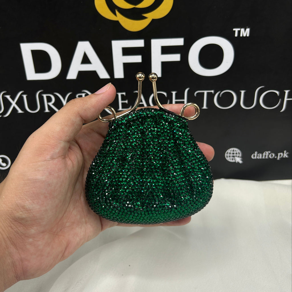 Imported ladies clutch with swarovski crystals 