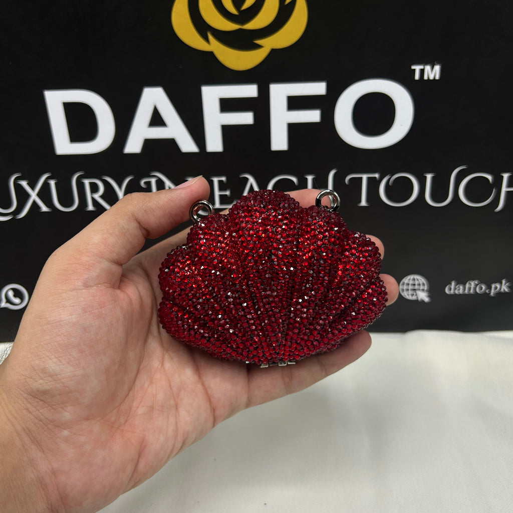 Imported ladies clutch with swarovski crystals 