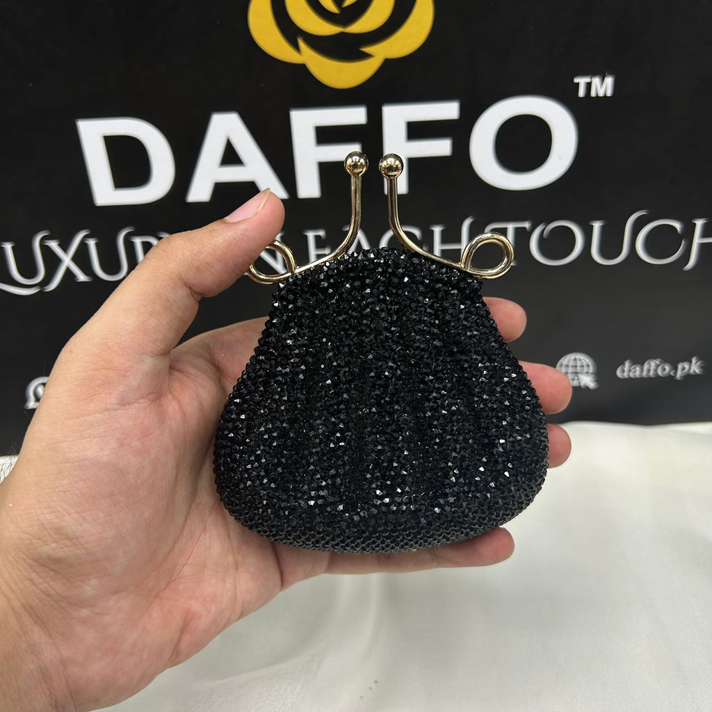 Imported ladies clutch with swarovski crystals 