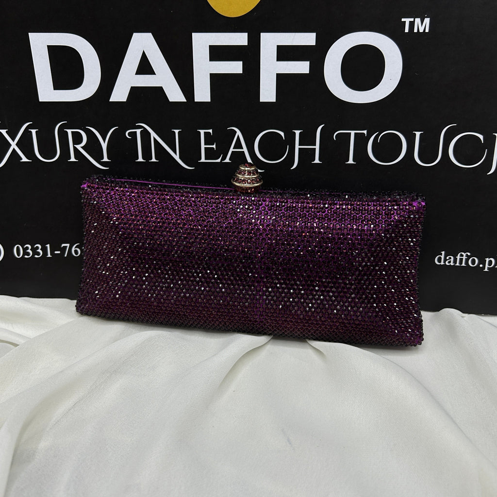 Imported ladies clutch with swarovski crystals 