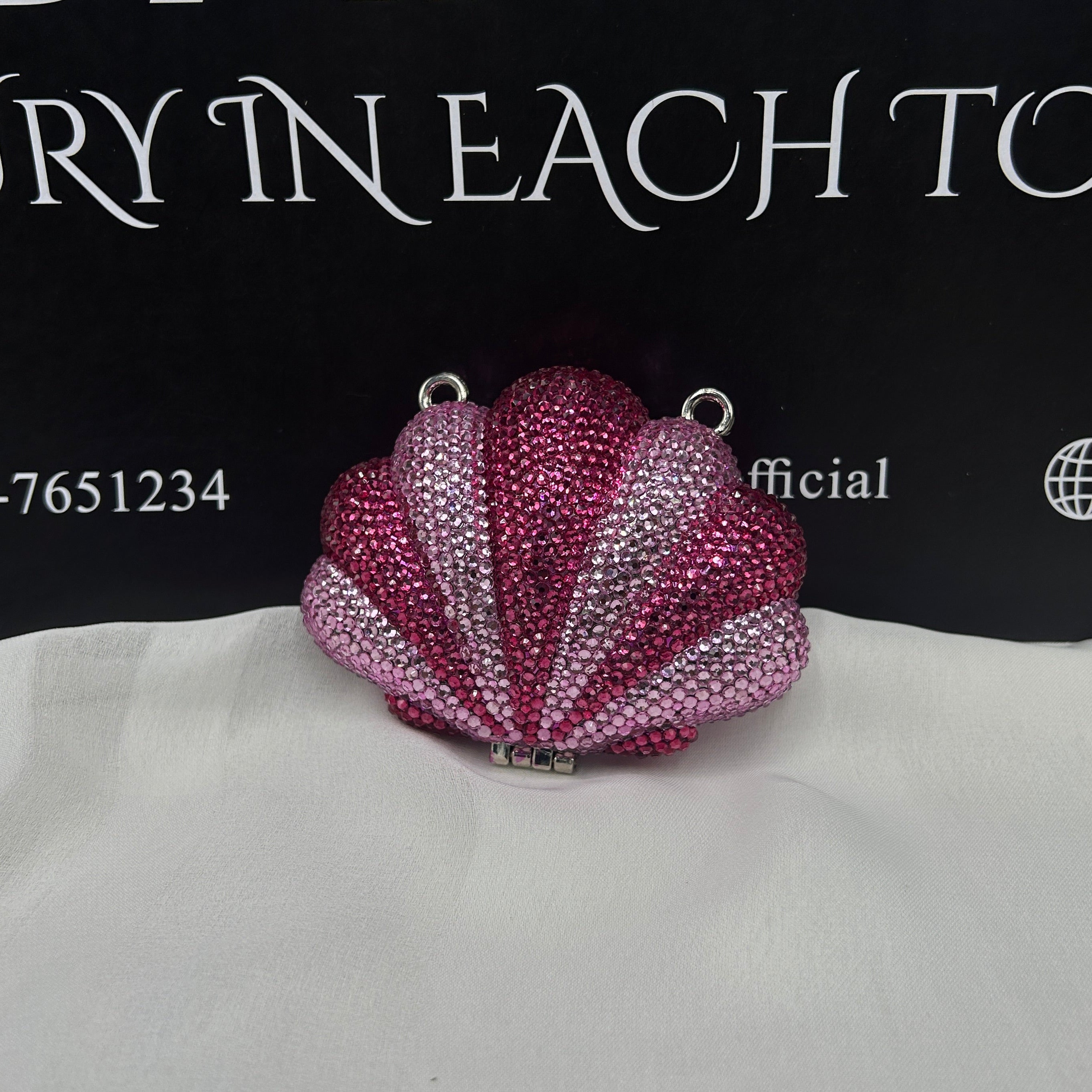Imported ladies clutch with swarovski crystals 