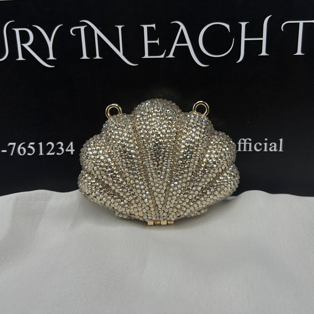 Imported ladies clutch with swarovski crystals 