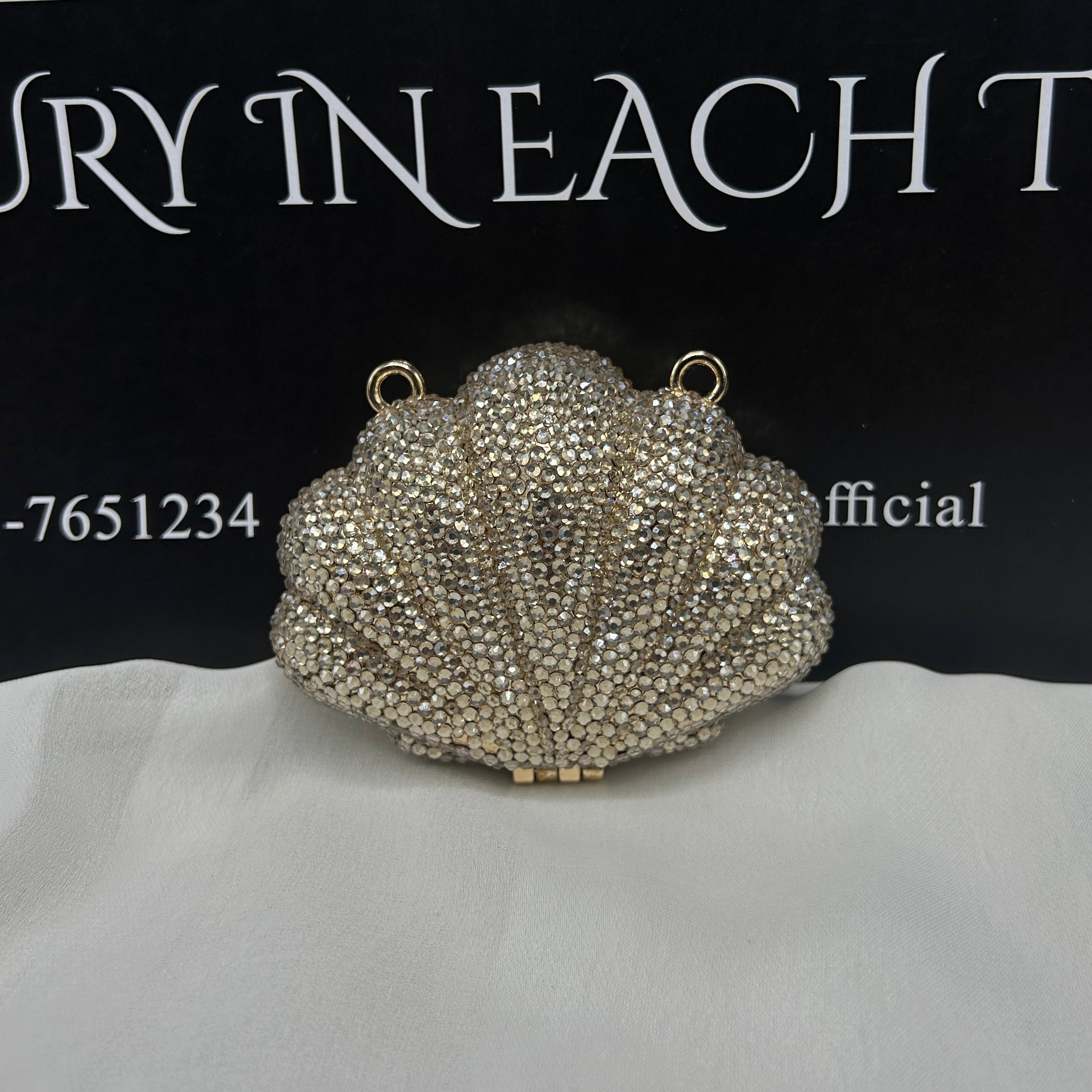 Imported ladies clutch with swarovski crystals 