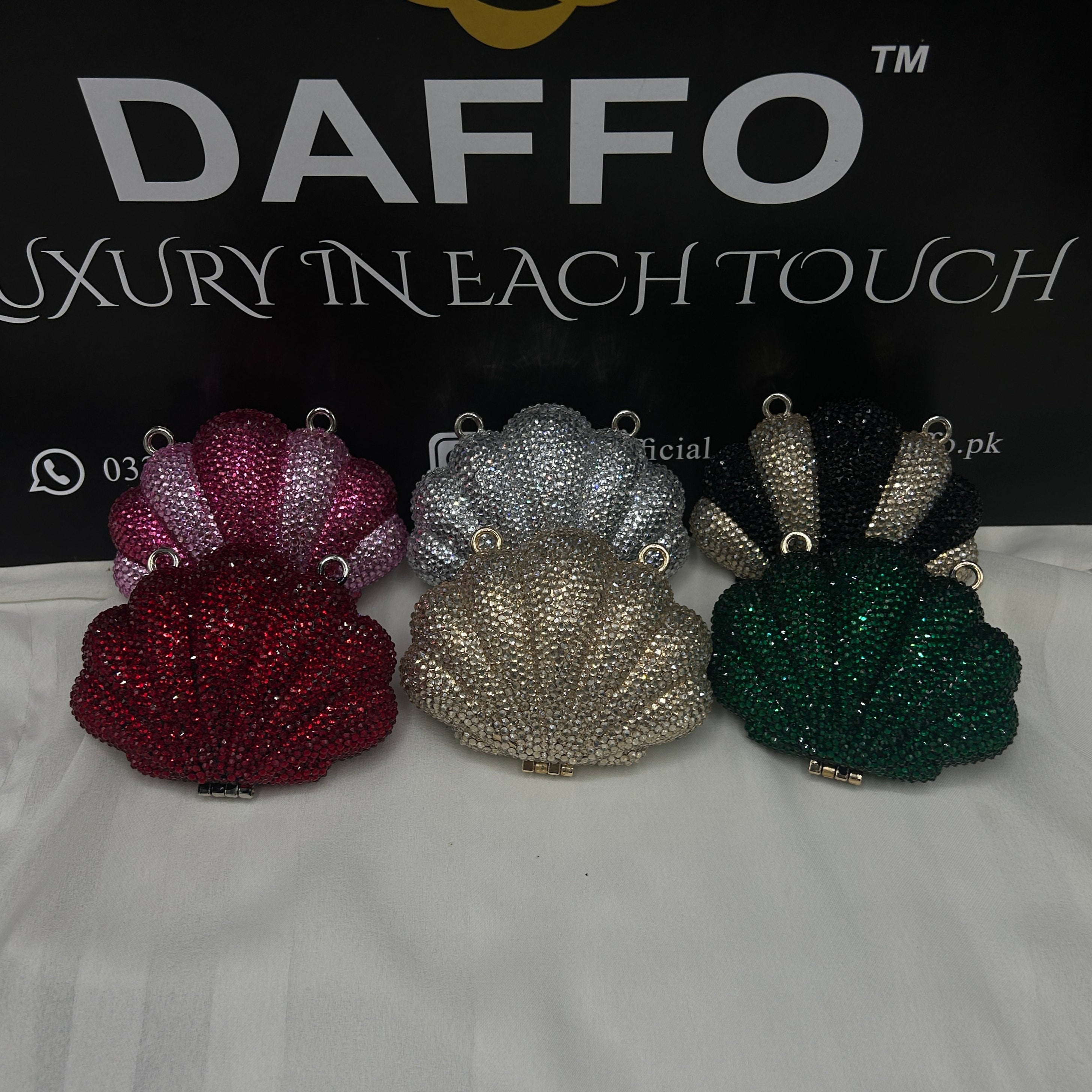 Imported ladies clutch with swarovski crystals 