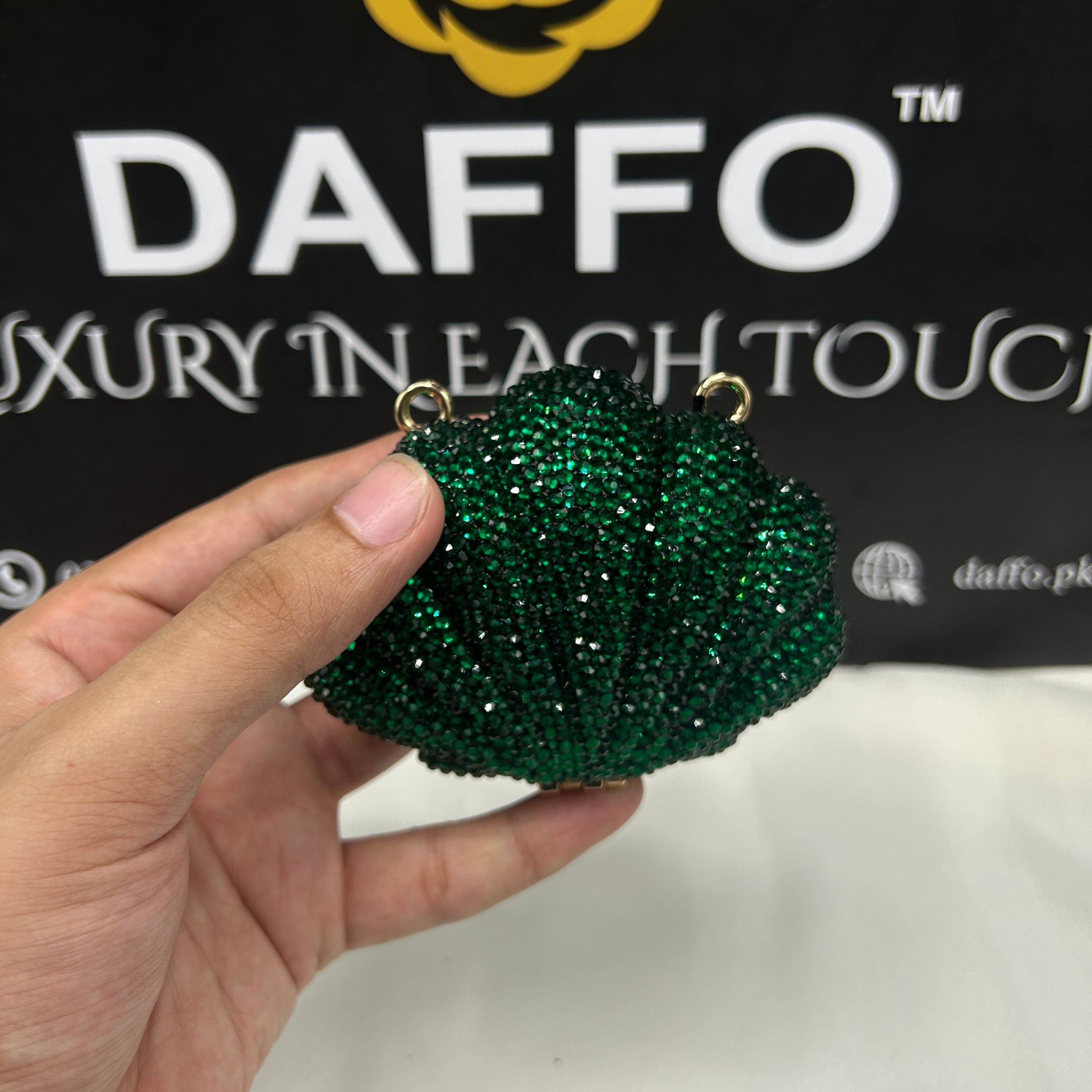 Imported ladies clutch with swarovski crystals 