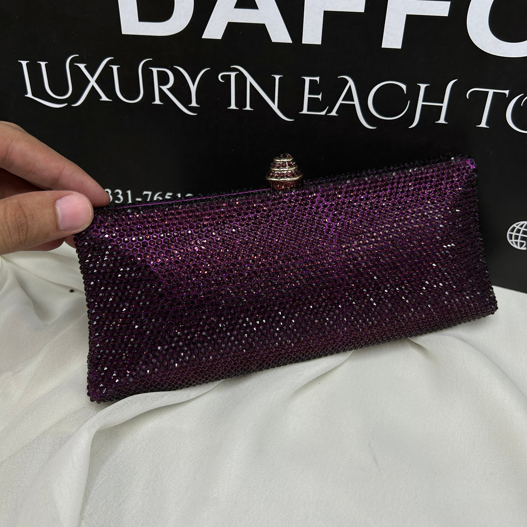 Ladies clutch with swarovski crystals all around 