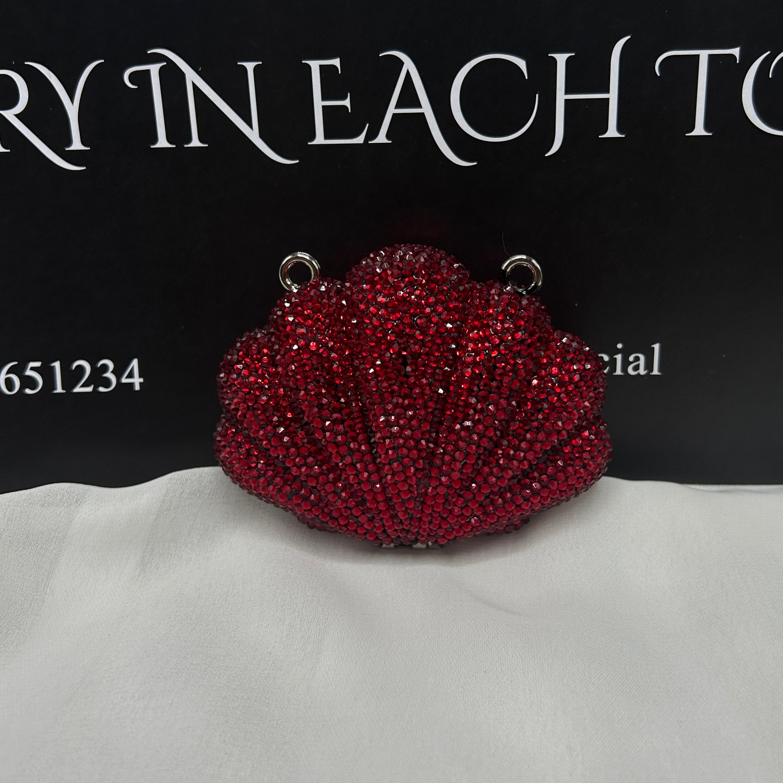 Imported ladies clutch with swarovski crystals 