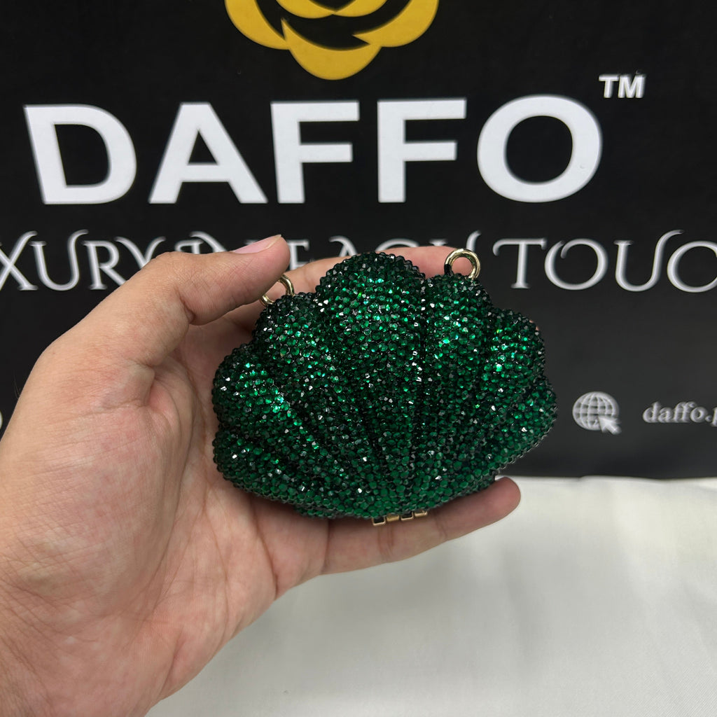 Imported ladies clutch with swarovski crystals 