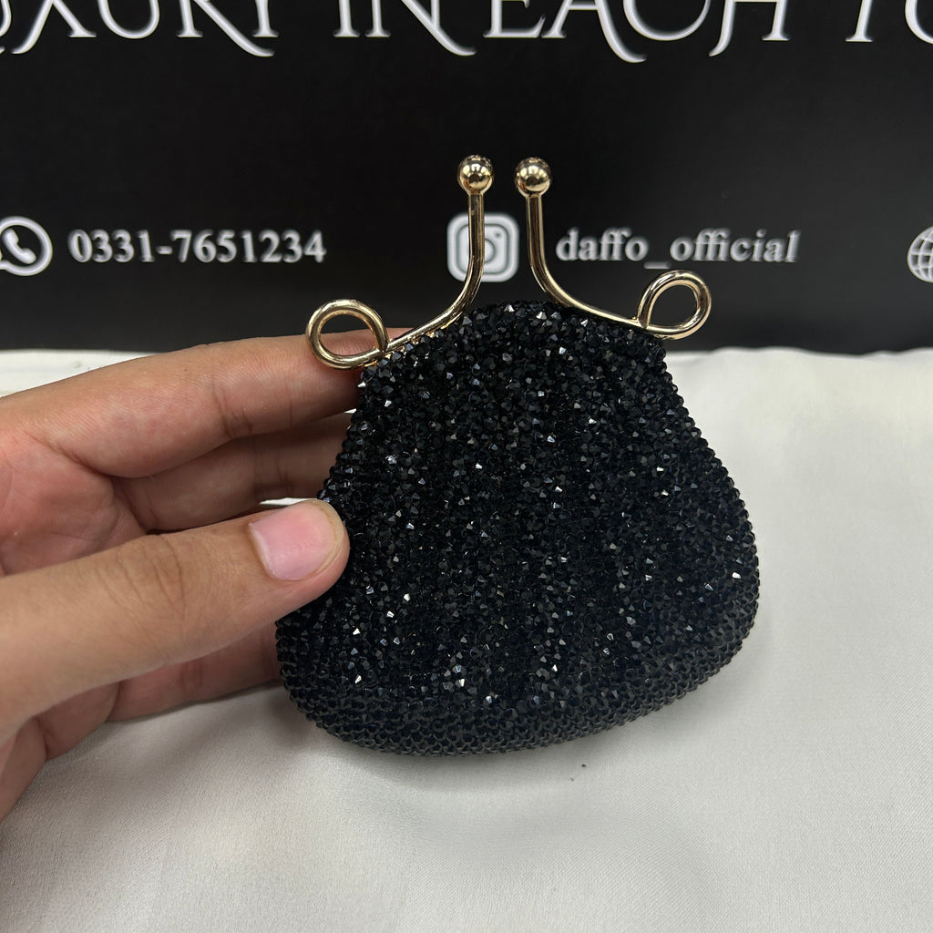 Imported ladies clutch with swarovski crystals 