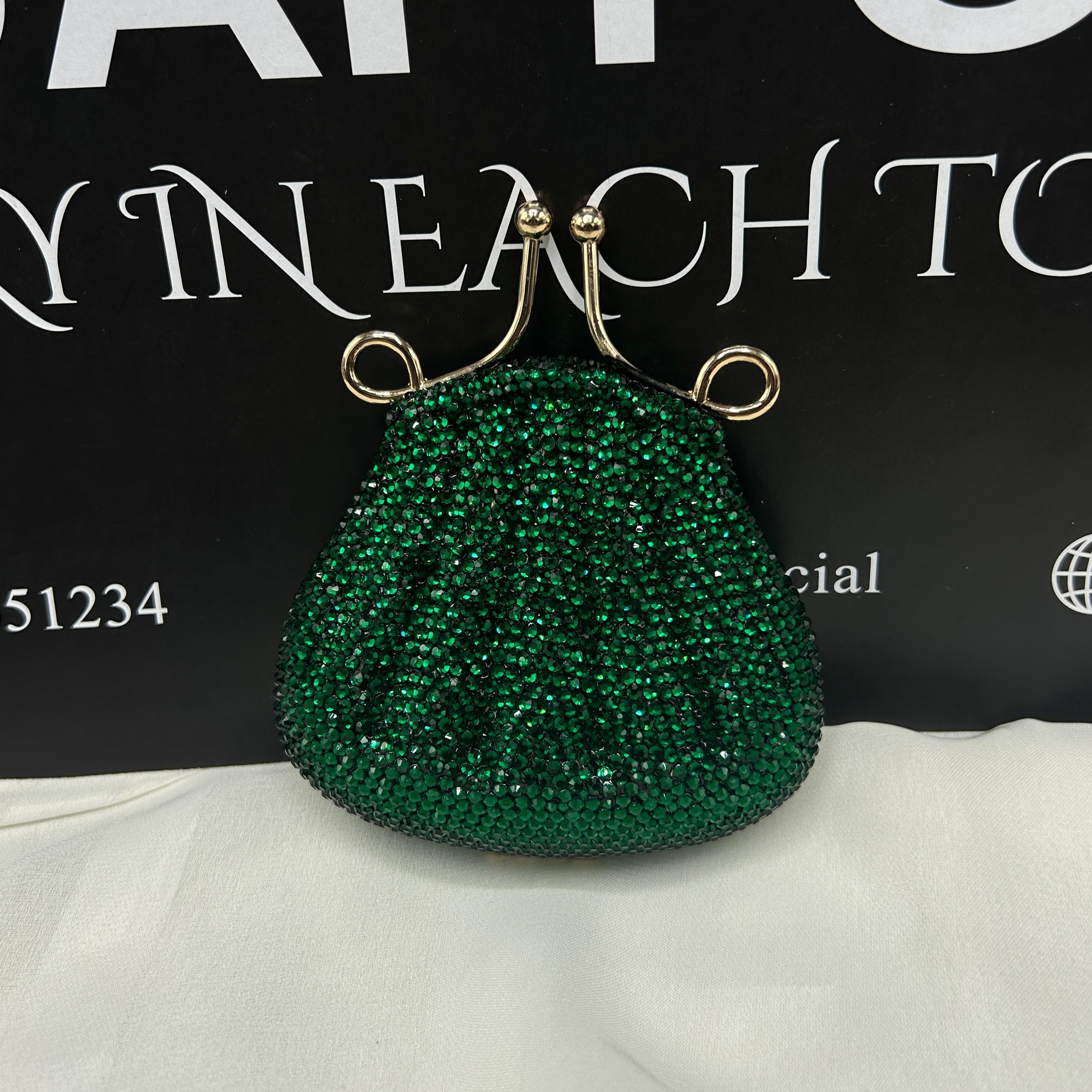 Imported ladies clutch with swarovski crystals 