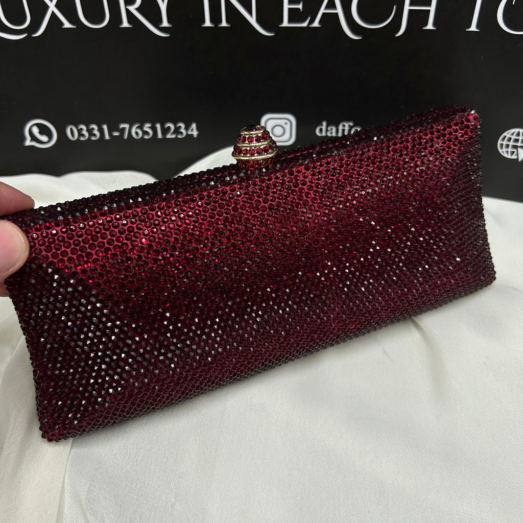 ladies clutch with swarovski crystals all around 