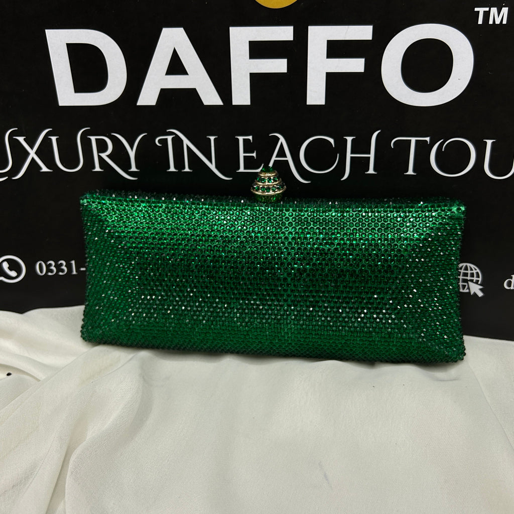 Ladies clutch with swarovski crystals all around 