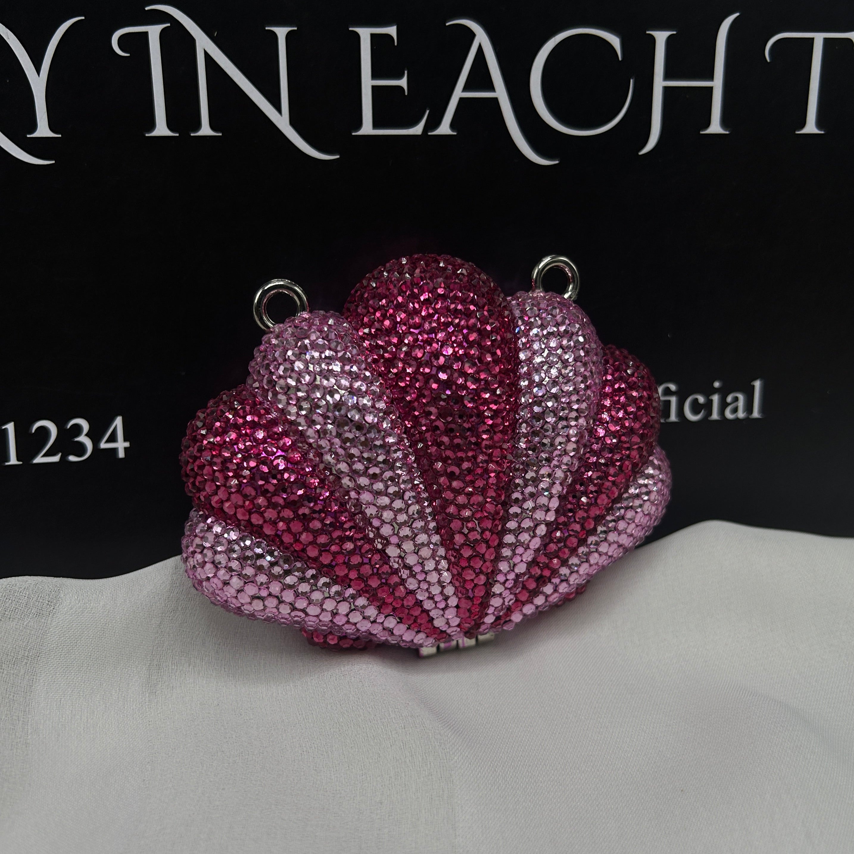 Imported ladies clutch with swarovski crystals 