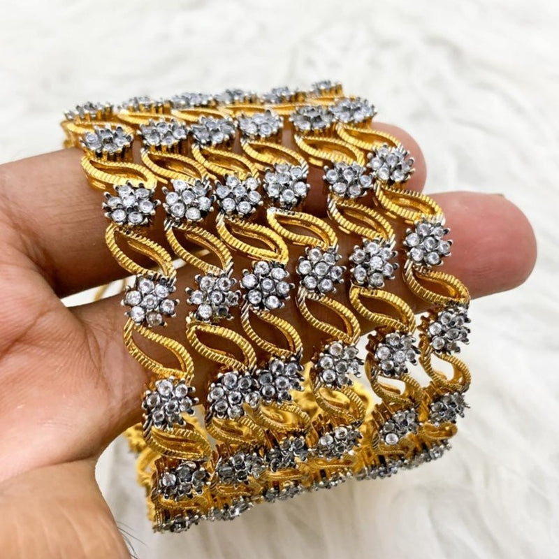 Gold plated diamond style zirconic bangles (6pcs)