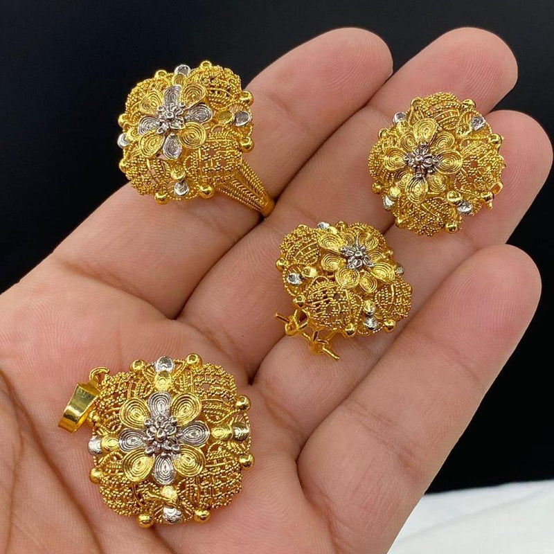 RP gold plated floral (3-in-1) sets