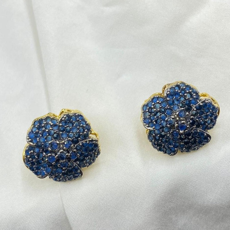 ZIRCONIC FLORAL GOLD PLATED STUDS