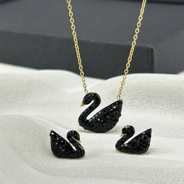 Swaroski Swan Locket Set