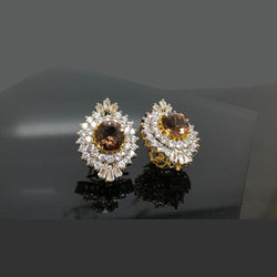 American Diamond stones Gold plated Studs