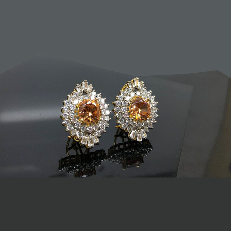 American Diamond stones Gold plated Studs