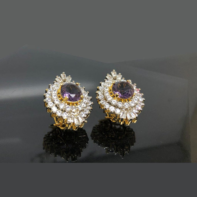 American Diamond stones Gold plated Studs