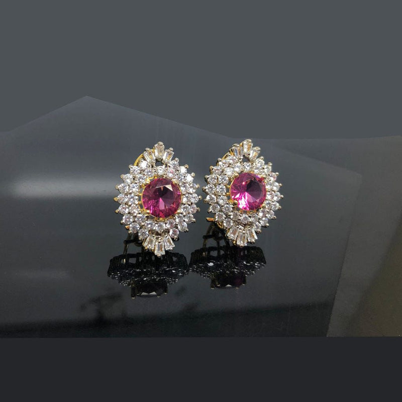 American Diamond stones Gold plated Studs