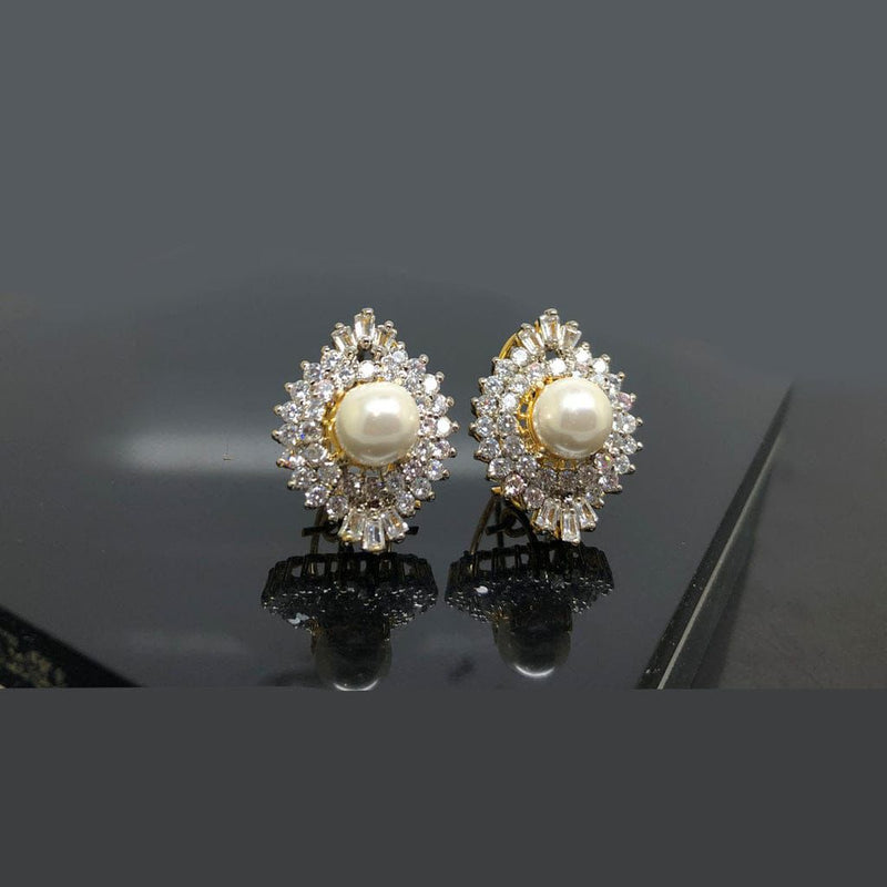 American Diamond stones Gold plated Studs