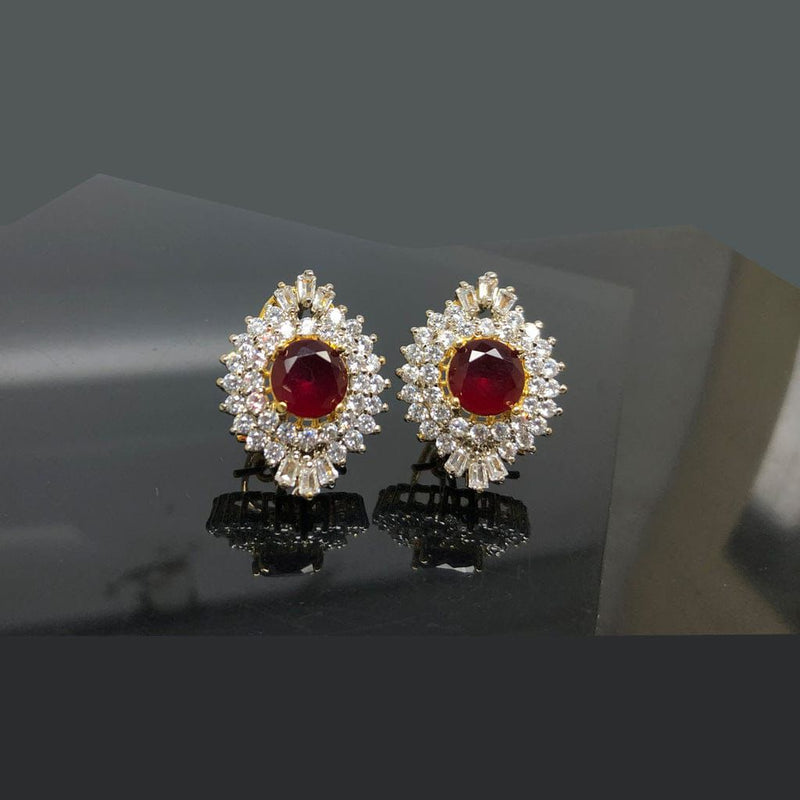 American Diamond stones Gold plated Studs