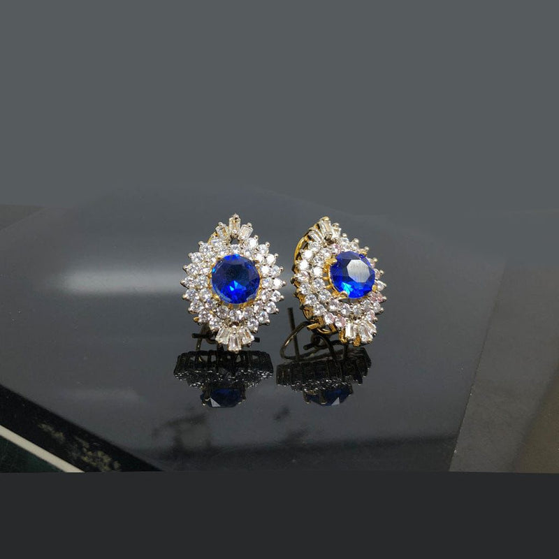 American Diamond stones Gold plated Studs