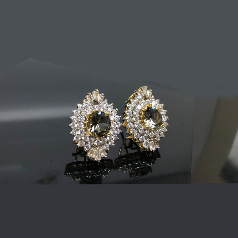 American Diamond stones Gold plated Studs