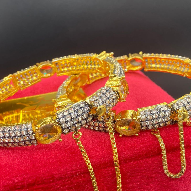 Gold plated openable Diamond cut zirconic handcuffs (pair)