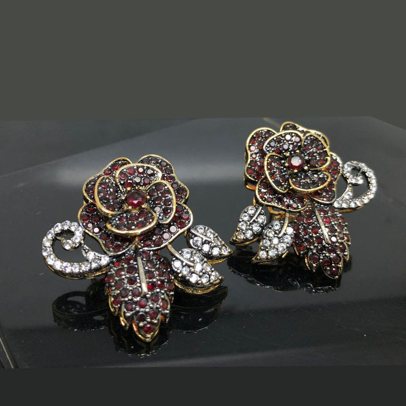 Gold-plated zirconic3D Floral studs