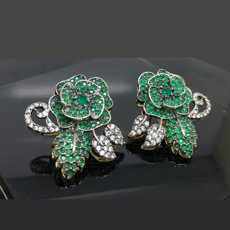 Gold-plated zirconic3D Floral studs