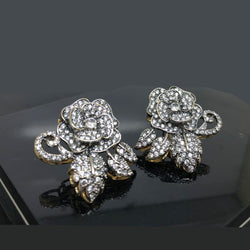 Gold-plated zirconic3D Floral studs