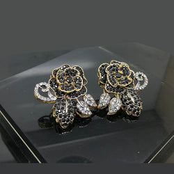 Gold-plated zirconic3D Floral studs