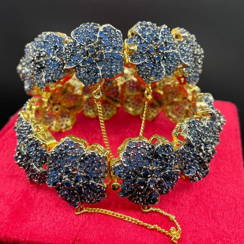 3D Floral openable goldplated bangles (single)