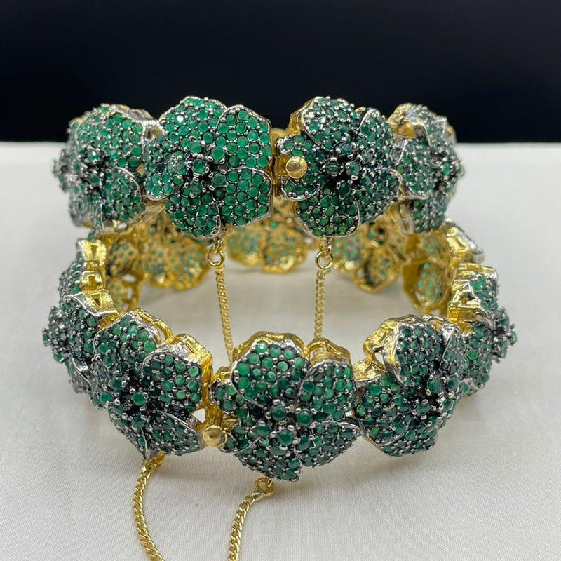 3D Floral openable goldplated bangles (single)