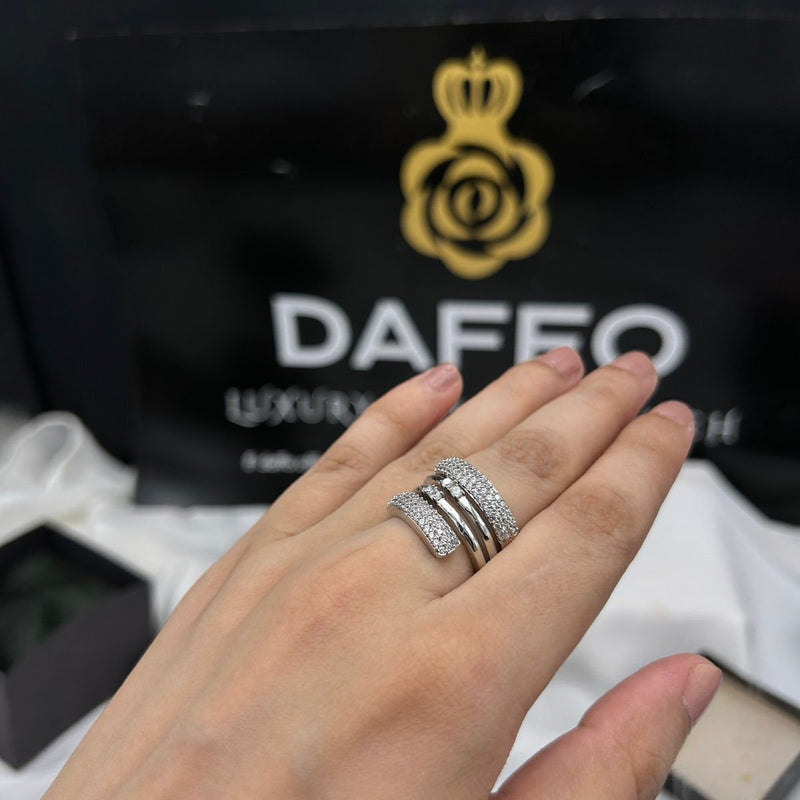 Daffo micro zirconic tetra layer ring