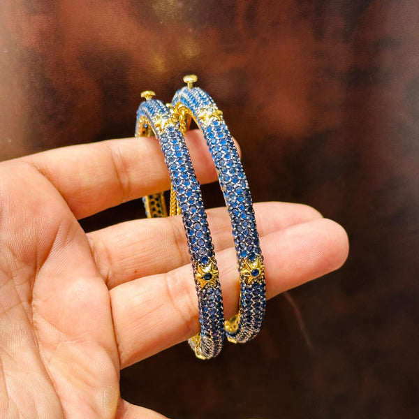 Goldplated micro zirconic openable bangles  (pair)