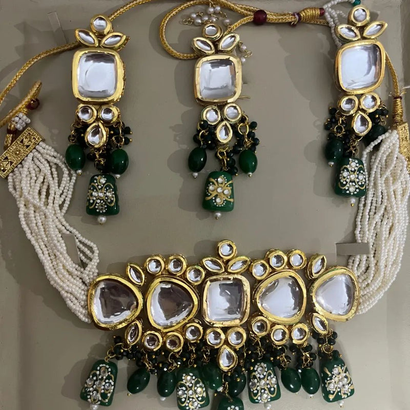 ORIGINAL Kundan Bridal set WITH MEENA KARI AT BACK